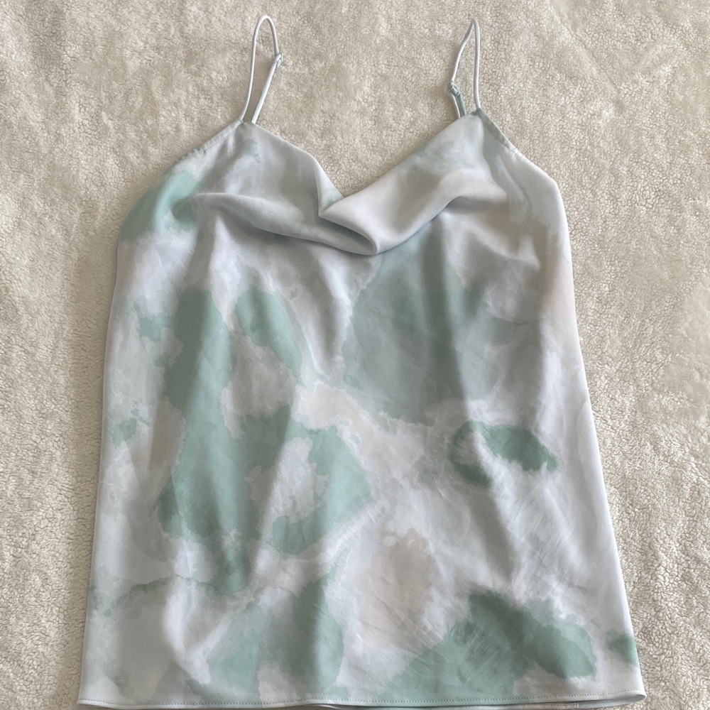 Nine West Pastel Green and White Cowl Neck Camisole